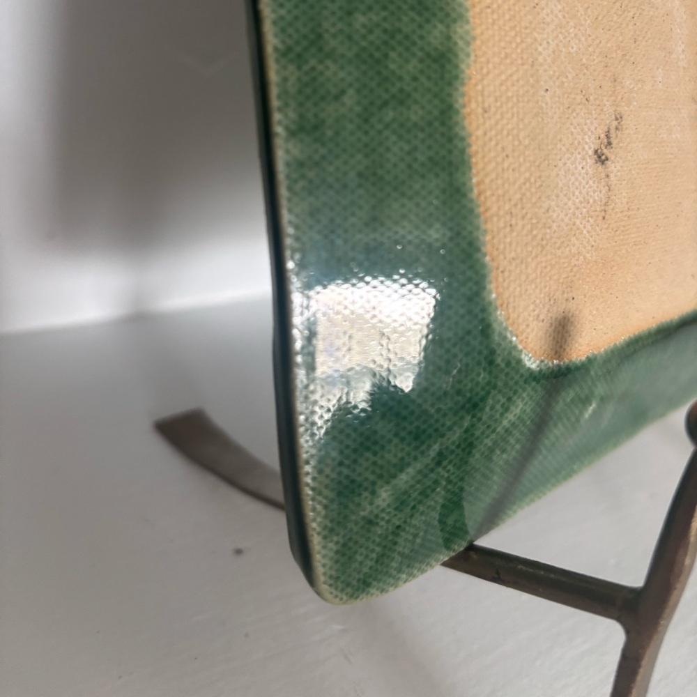 Sturbridge Pottery Art Studio Green embossed plate decor - Picture 8 of 8